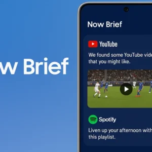 سامسونگ قابلیت Now Brief را با پیشنهادهای سفارشی از یوتوب و اسپاتیفای ارتقا می‌دهد