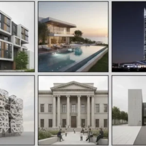 مجموعه پرامپت های معماری؛ از طراحی ویلا تا آسمان‌خراش با هوش مصنوعی