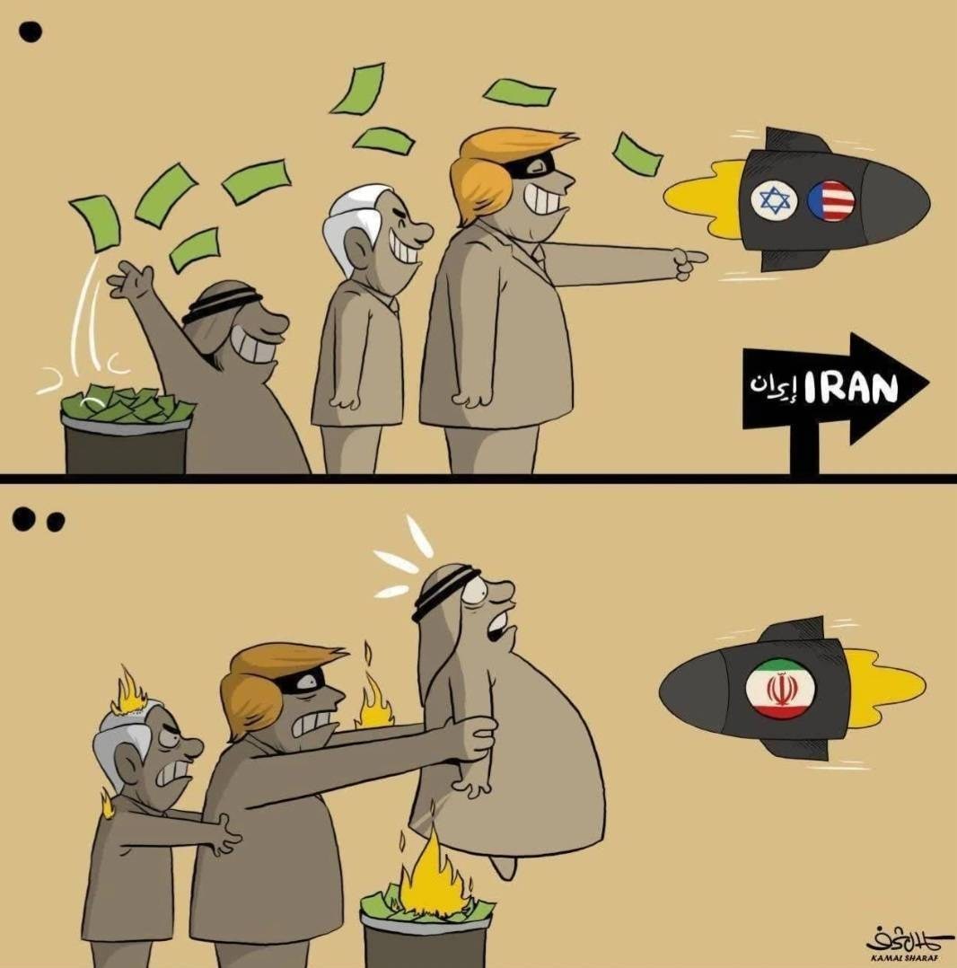 کاریکاتور علیه جنگ روایتها؛ جهان از نگاه کمال شرف کاریکاتور , جنگ آمریکا و رژیم صهیونیستی علیه ایران ,