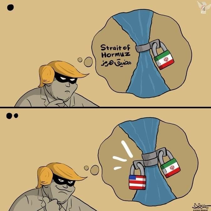 کاریکاتور علیه جنگ روایتها؛ جهان از نگاه کمال شرف کاریکاتور , جنگ آمریکا و رژیم صهیونیستی علیه ایران ,
